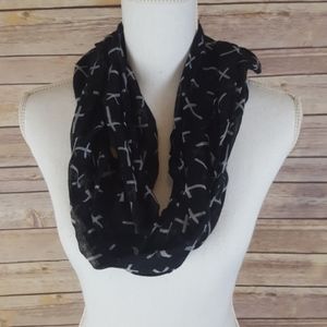 Black with White Crosses Scarf